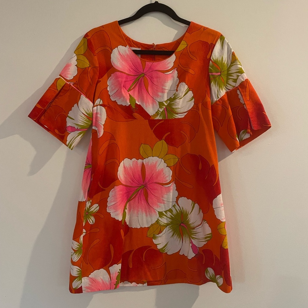 Hawaiian Floral Mini Dress - vintage